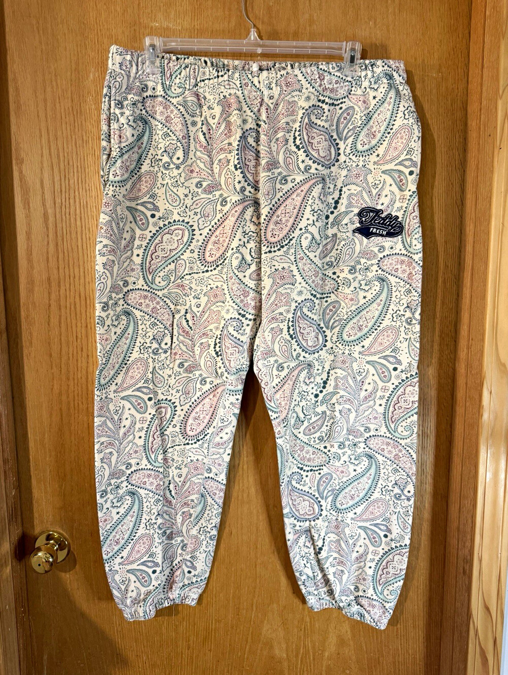 Teddy Fresh Women's 2XL Plus Paisley Fleece Jogger Pants Drawstring Pockets